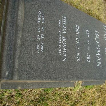BOSMAN Izak Daniel 1908-1975 &amp; Hilda CHRISTIE 1909-2007