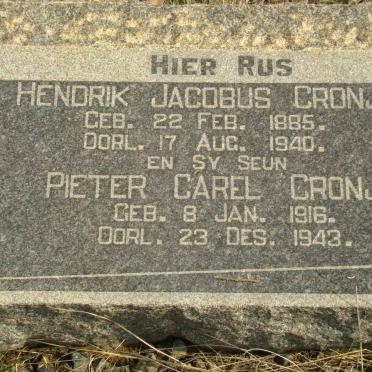 CRONJE Hendrik Jacobus 1885-1940 :: CRONJE Pieter Carel 1916-1943