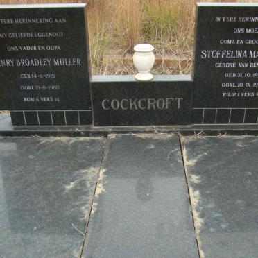 COCKCROFT Henry Broadley Muller 1915-1980 &amp; Stoffelina Magdalena VAN RENSBURG 1914-1993