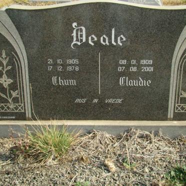 DEALE Chum 1905-1978 &amp; Claudie 1909-2001