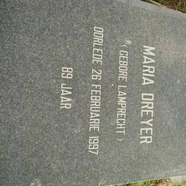 DREYER Maria nee LAMPRECHT -1997