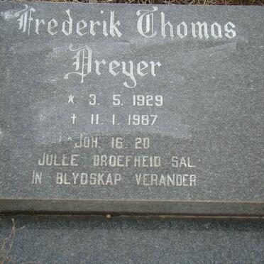 DREYER Frederick Thomas 1929-1987