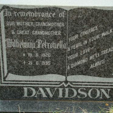 DAVIDSON Wilhelmina Petronella 1920-1995