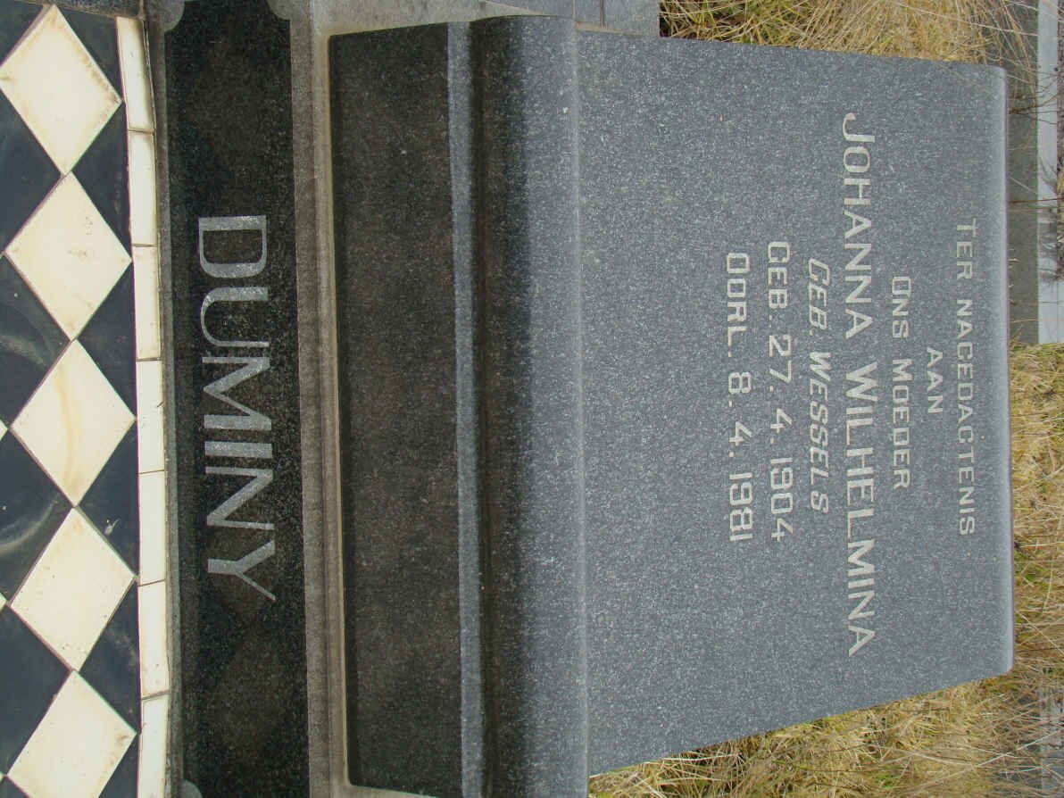 DUMINY Johanna Wilhelmina nee WESSELS 1904-1981
