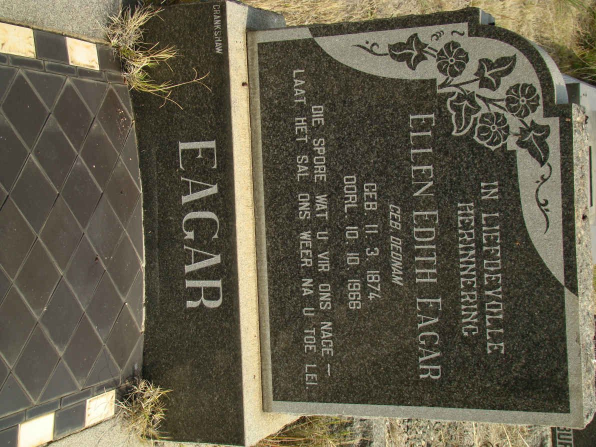 EAGAR Ellen Edith nee DEDNAM 1874-1966