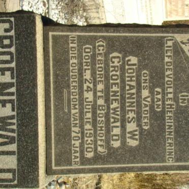 GROENEWALD Johannes W.  -1930