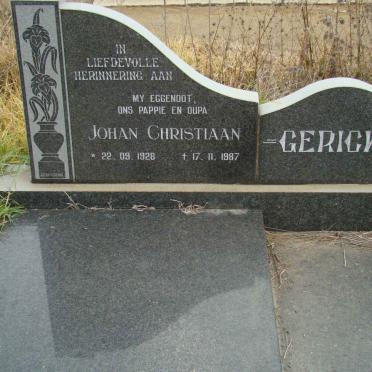 GERICKE Johan Christiaan 1928-1987