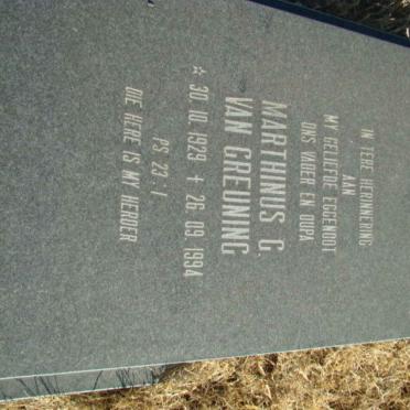 GREUNING Marthinus C., van 1929-1994