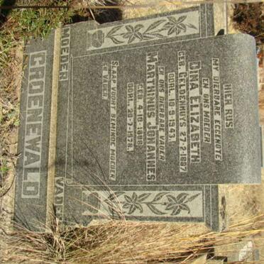GROENEWALD Marthinus Johannes 1888-1978 &amp; Dina Elizabeth GELDENHUYS 1887-1943