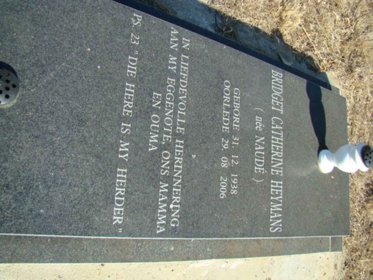 HEYMANS Bridget Catherine nee NAUDE 1938-2006
