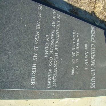 HEYMANS Bridget Catherine nee NAUDE 1938-2006