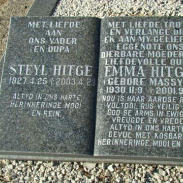 HITGE Steyl 1927-2003 &amp; Emma nee MASSYN 1930-2001