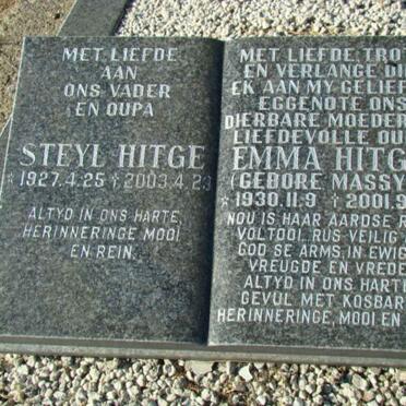 HITGE Steyl 1927-2003 &amp; Emma nee MASSYN 1930-2001