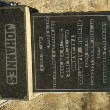 JOHANNES Hendrik Albertus Taljaard 1852-1925