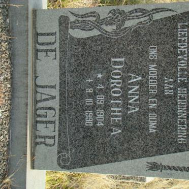 JAGER Anna Dorothea, de 1904-1990