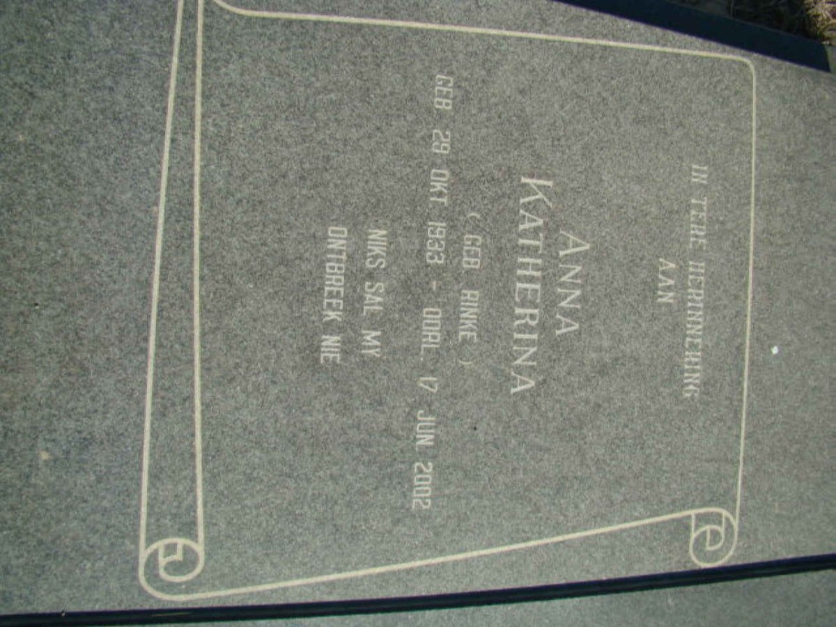 JACOBS Anna Katherina nee RINKE 1933-2002