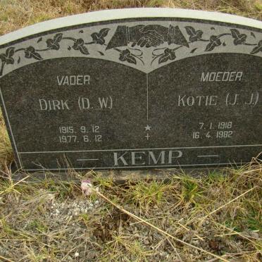KEMP D.W. 1915-1977 &amp; J.J, 1918-1982