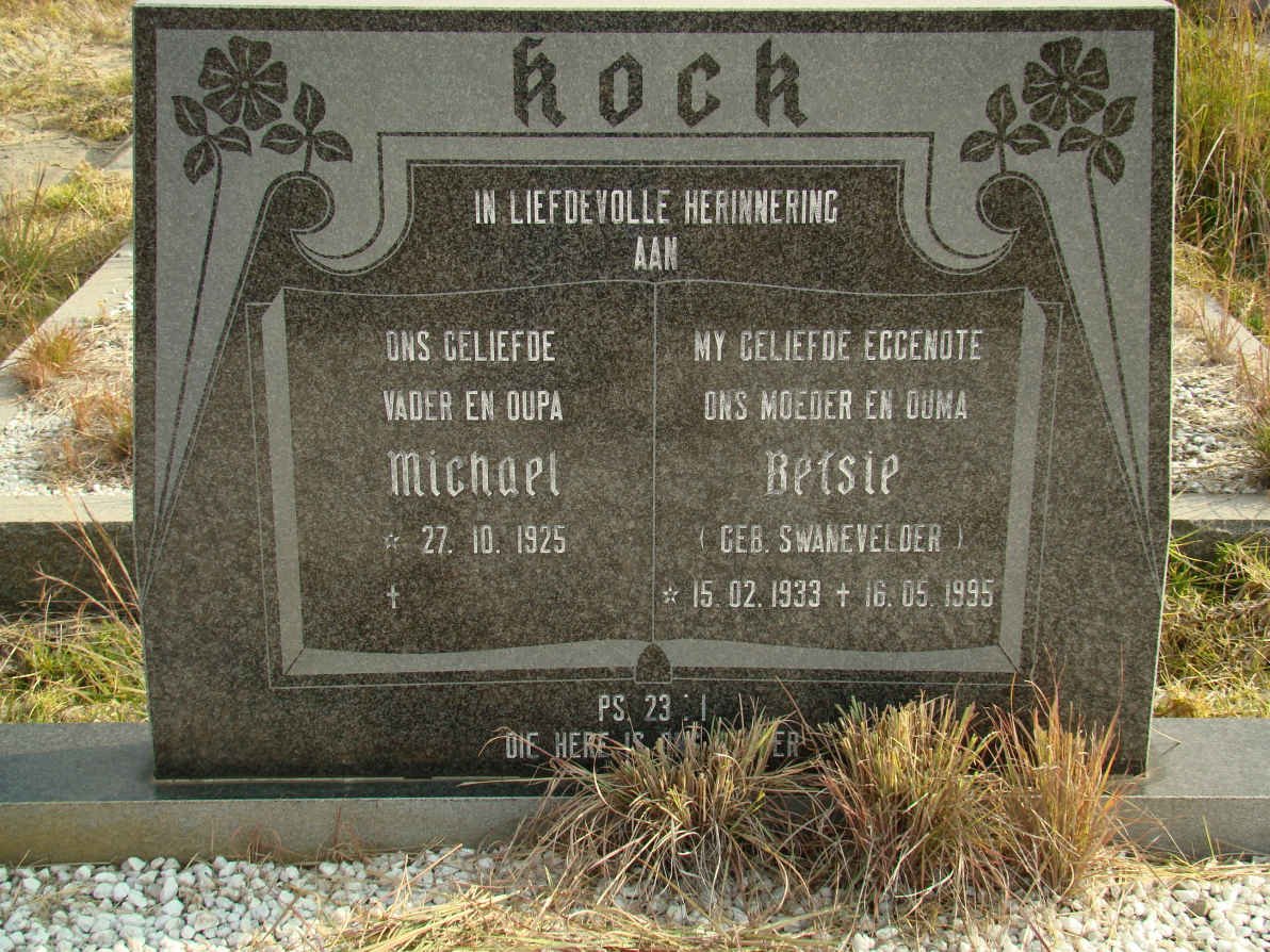 KOCK Michael 1925- &amp; Betsie SWANEVELDER 1933-1995