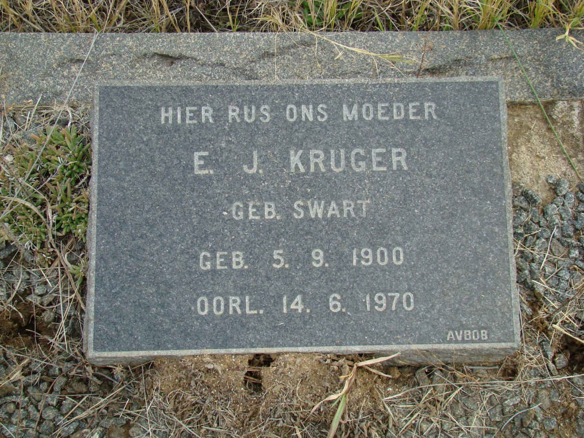 KRUGER E.J. nee SWART 1900-1970