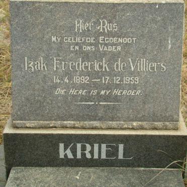 KRIEL Izak Frederick De Villiers 1892-1959