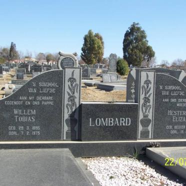 LOMBARD Willem Tobias 1895-1975 &amp; Hester Maria Elizabeth BESTER 1896-1982