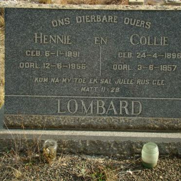 LOMBARD Hennie 1891-1956 &amp; Collie 1896-1957