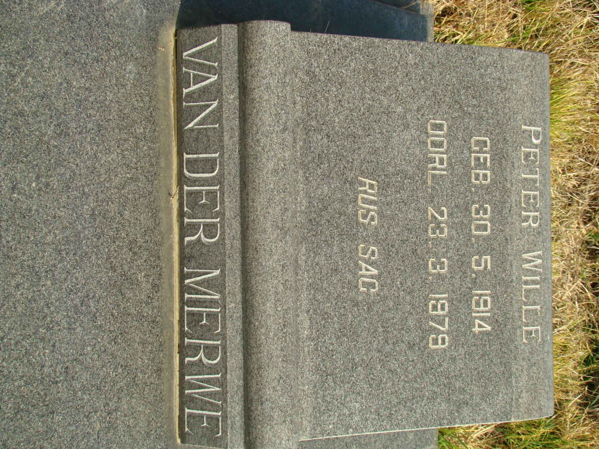 MERWE Peter Wille, van der 1914-1979