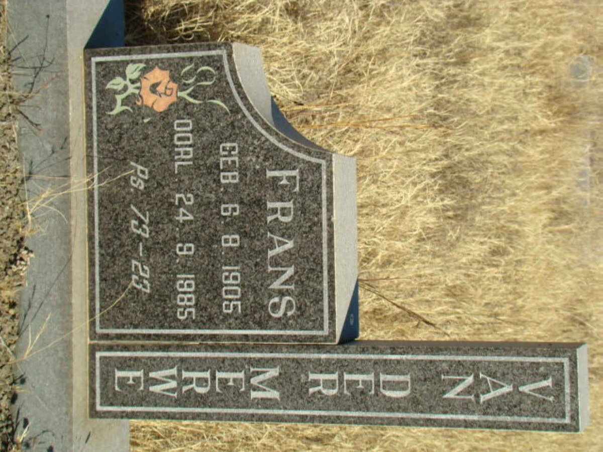 MERWE Frans, van der 1905-1985