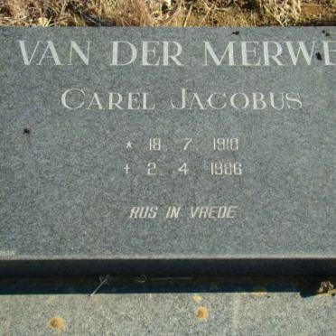 MERWE Carel Jacobus,v.d 1910-1986