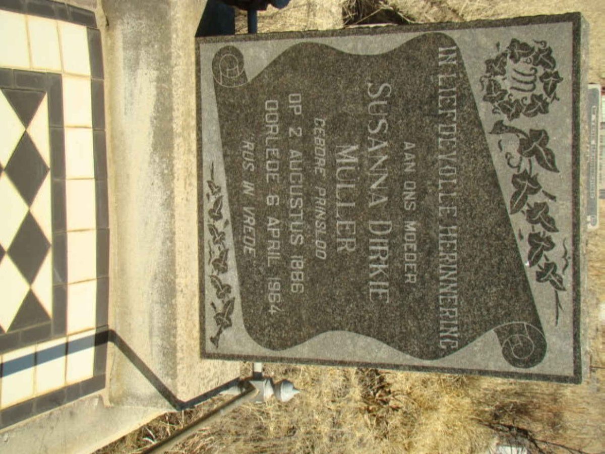 MULLER Susanna Dirkie nee PRINSLOO 1886-1964