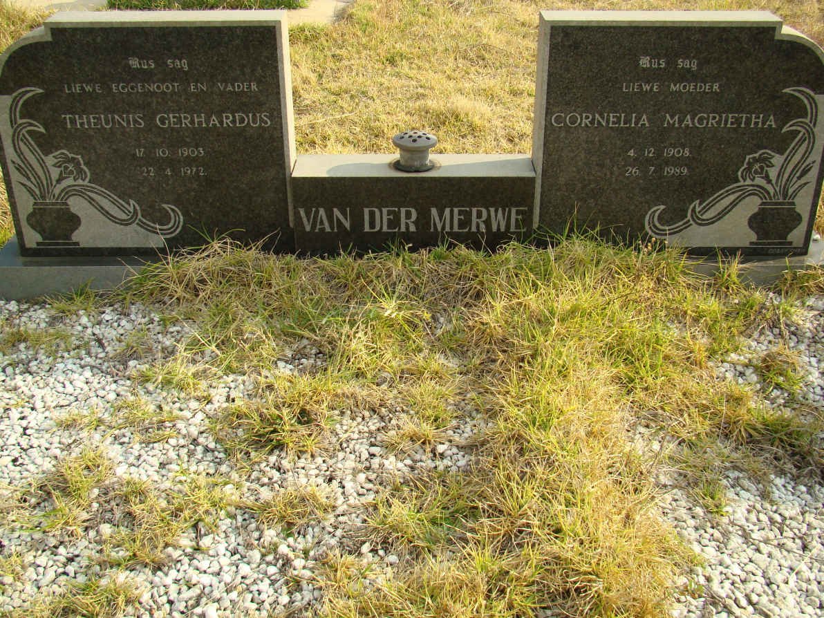 MERWE Theunis Gerhardus, van der 1903-1972 &amp; Cornelia Magrietha 1908-1989