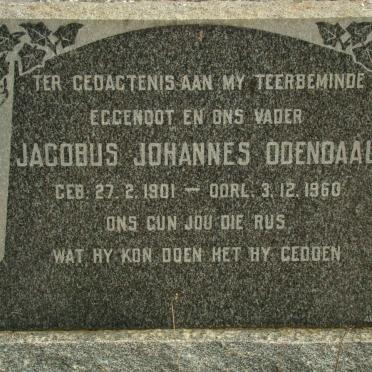 ODENDAAL Jacobus Johannes 1901-1960