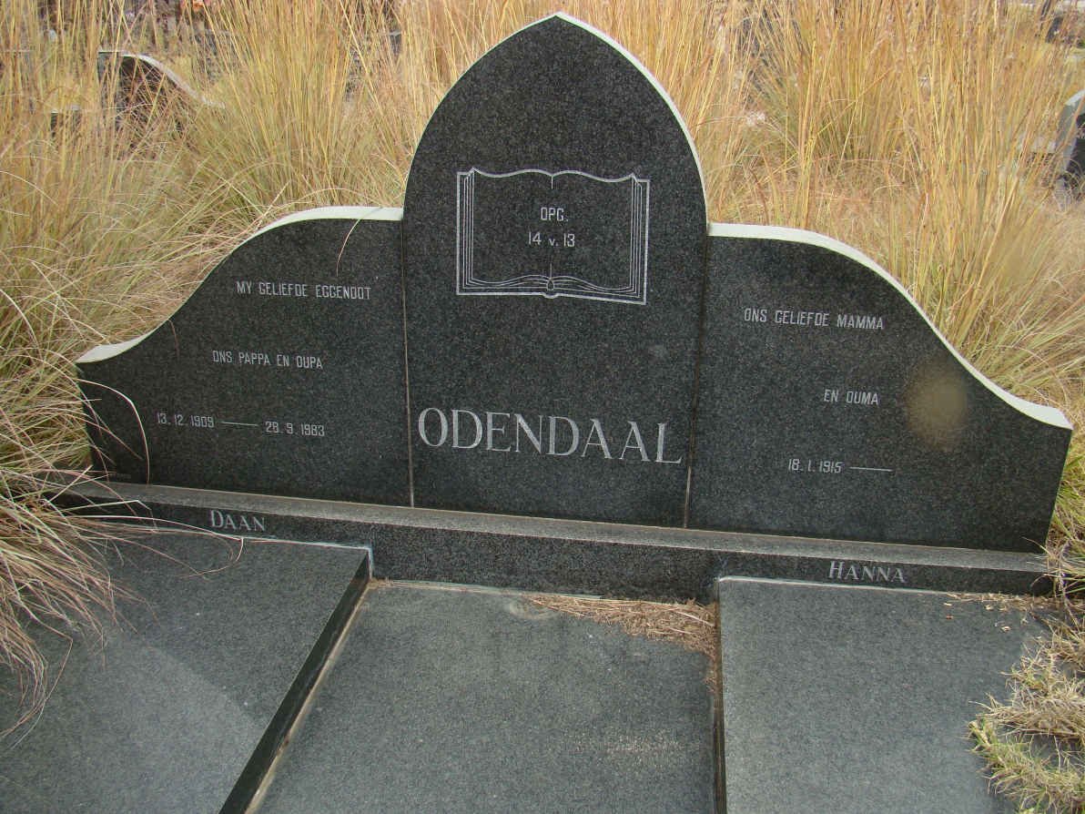ODENDAAL Daan 1909-1983 &amp; Hanna 1915-