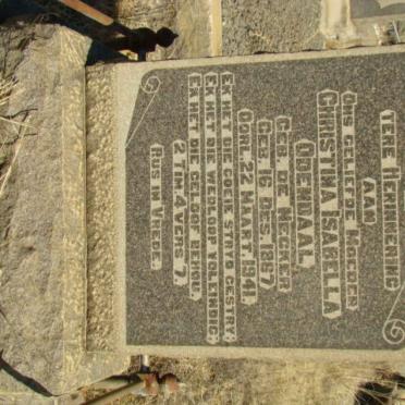 ODENDAAL Christina Isabella nee DE NECKER 1867-1941