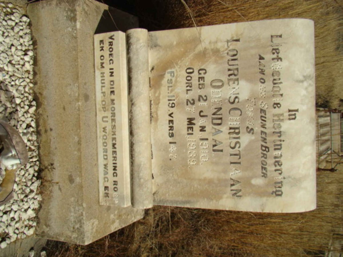 ODENDAAL Lourens Christiaan 1910-1939