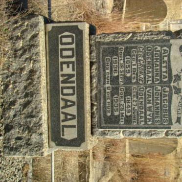 ODENDAAL Jacobus Johannes van Wyk 1849-1935 &amp; Aletta Johanna CRONJE 1859-1936