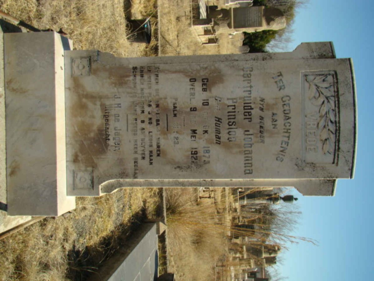 PRINSLOO Gertruider Johanna nee HUMAN 1875-1922