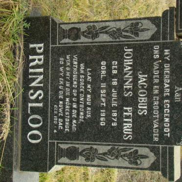 PRINSLOO Jacobus Johannes Petrus 1879-1960