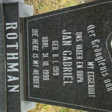 ROTHMAN Jan Gabriel 1919-1990