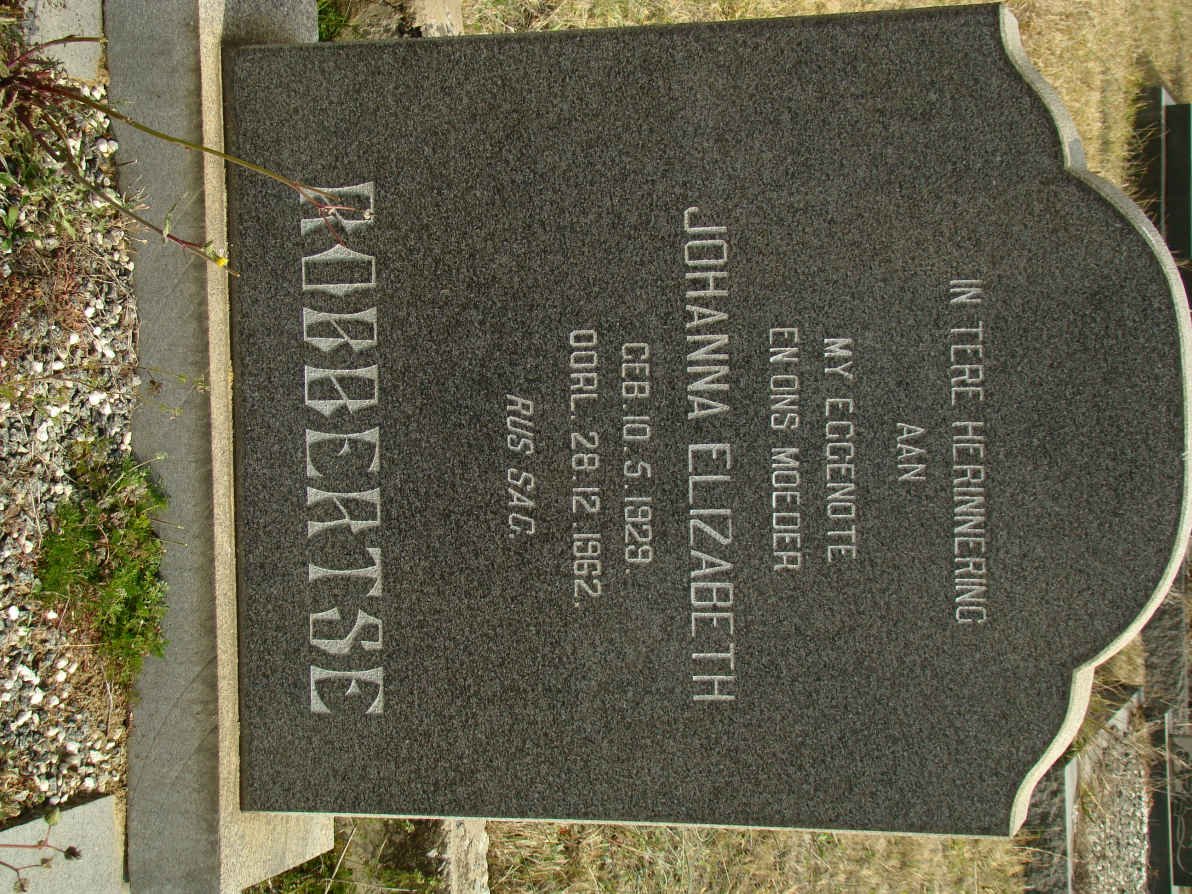 ROBBERTSE Johanna Elizabeth 1929-1962