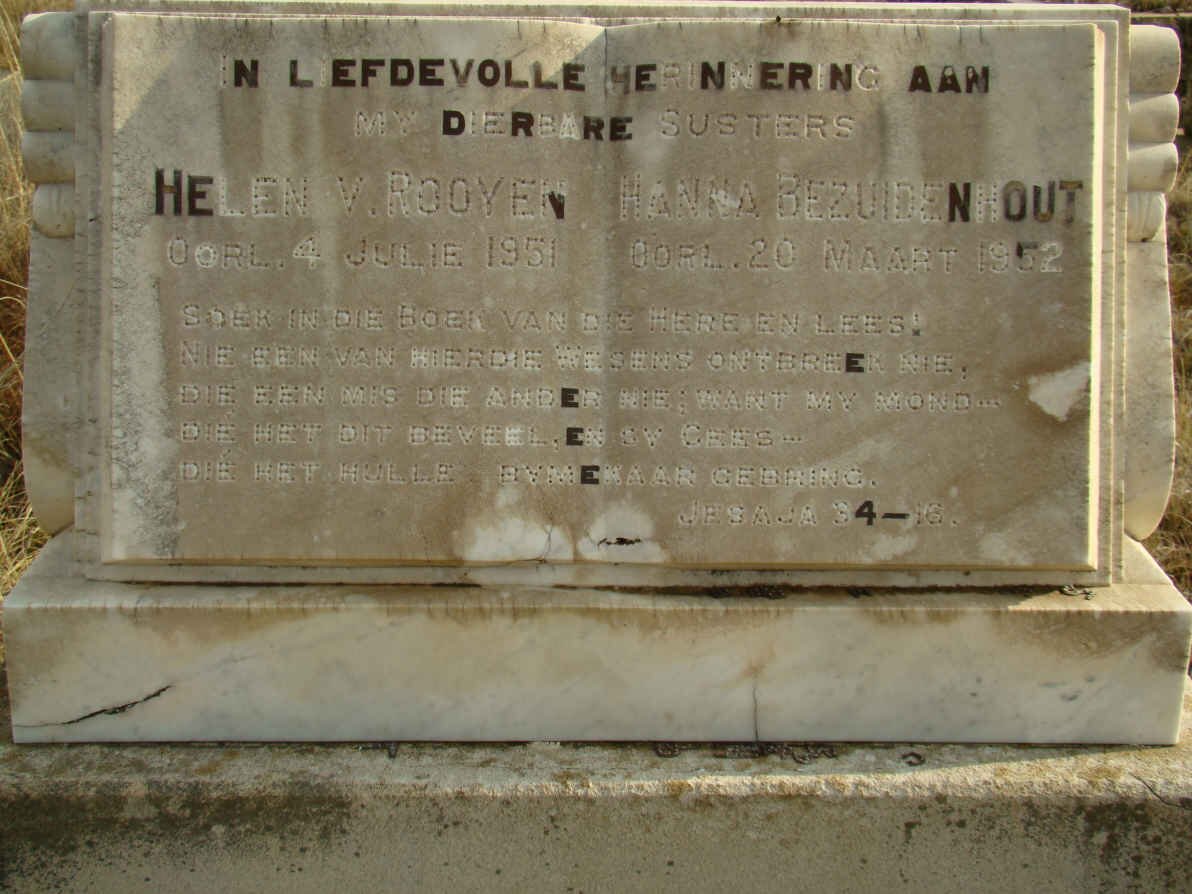 ROOYEN Helen, van -1951 :: BEZUIDENHOUT Hanna -1952