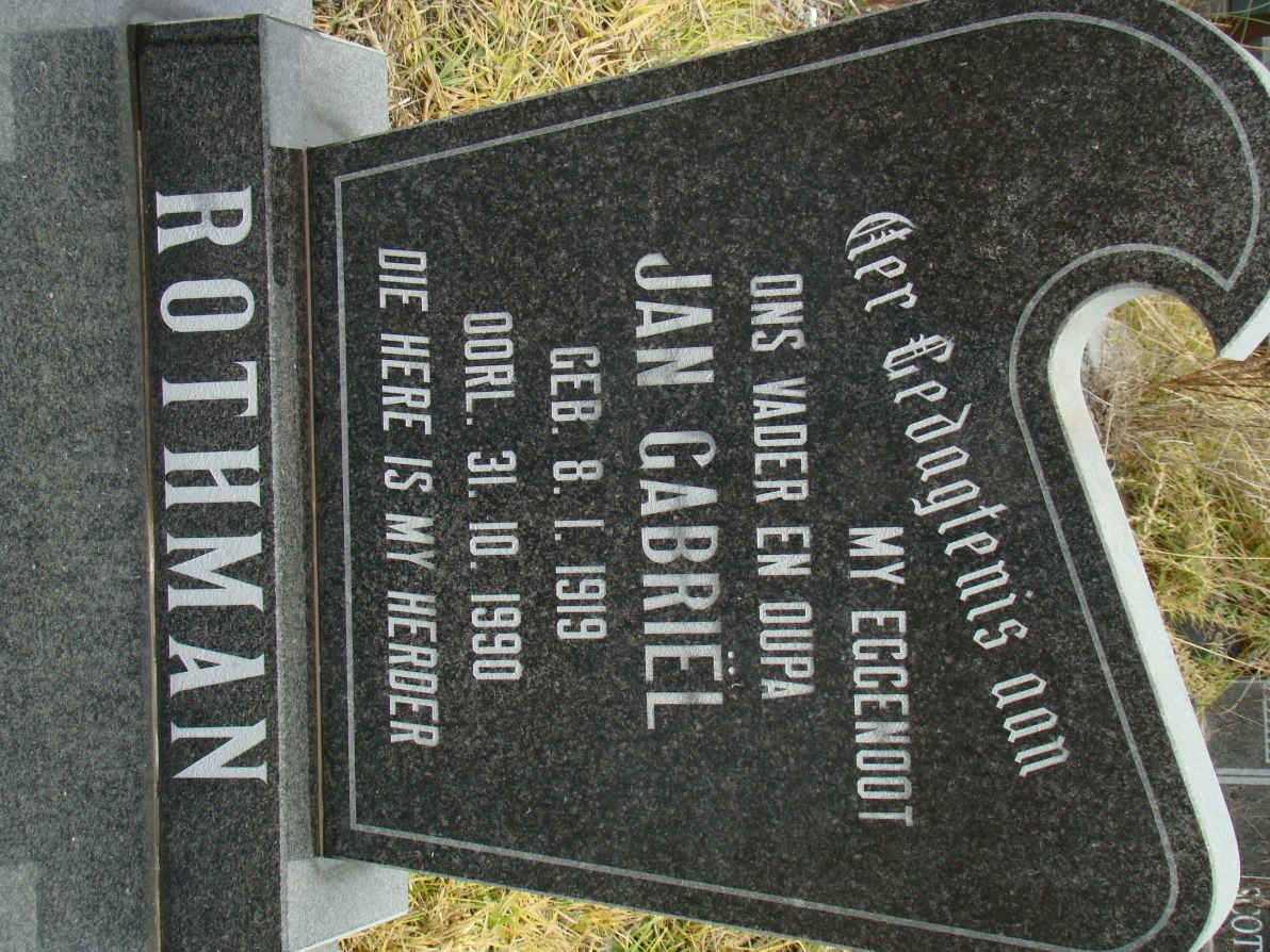 ROTHMAN Jan Gabriel 1919-1990