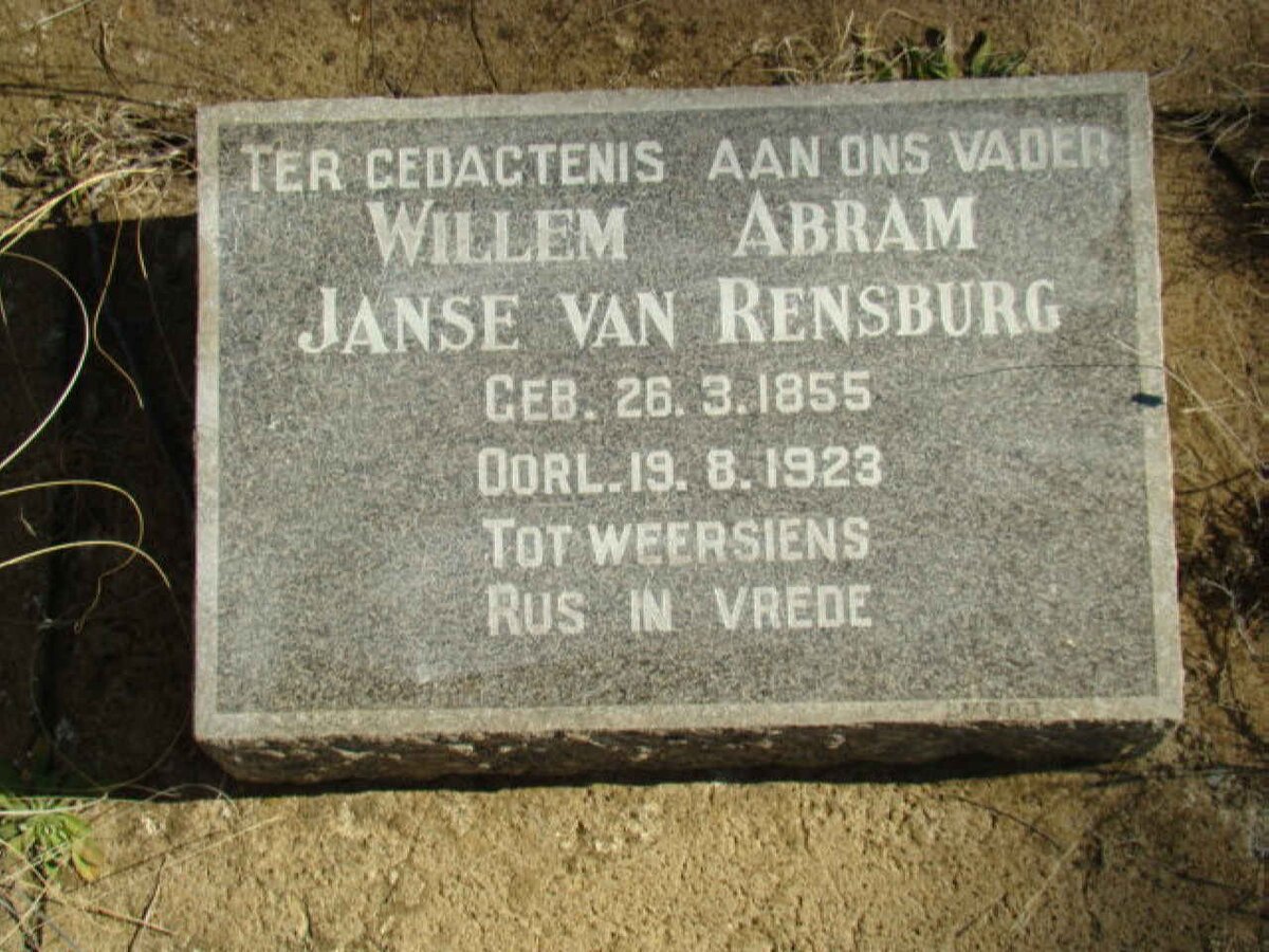 RENSBURG Willem Abram, Janse van 1855-1923