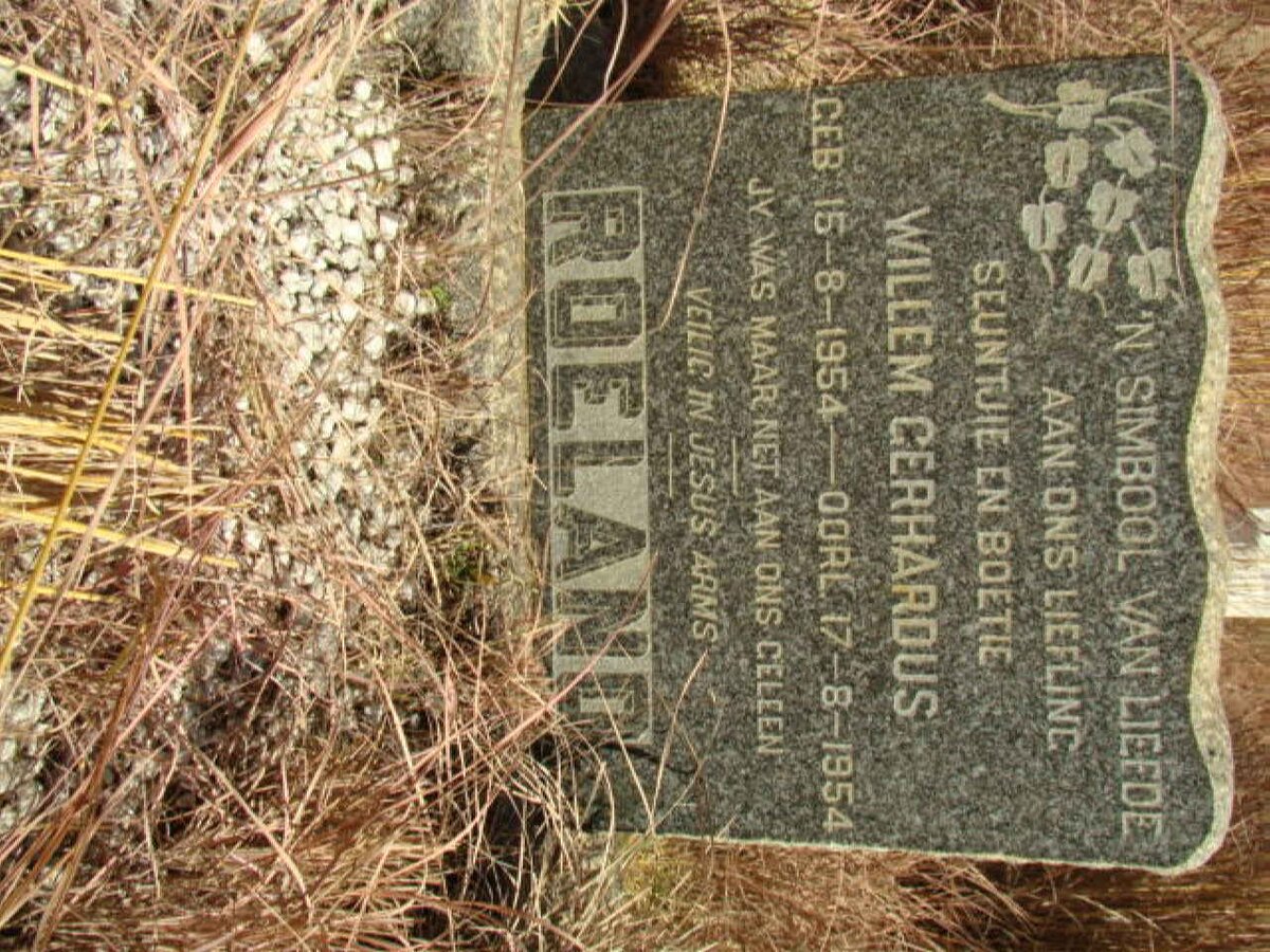 ROELAND Willem Gerhardus 1954-1954