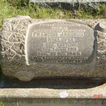 ROELOFSE Francois Jacobus née GREYLING 1911-1945
