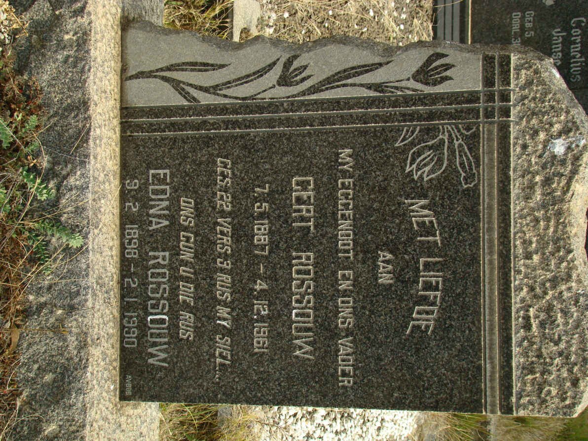 ROSSOUW Gert 1887-1961 &amp; Edna 1898-1990