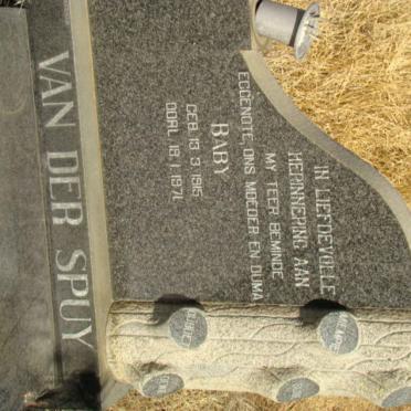 SPUY Baby, van der 1915-1971