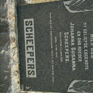 SCHEEPERS Johanna Susanna nee HITGE 1912-1947