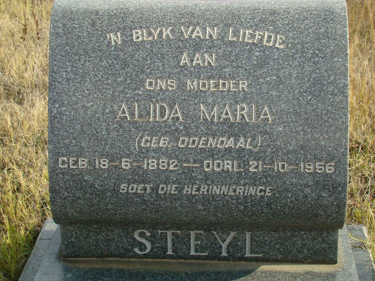 STEYL Alida Maria nee ODENDAAL 1882-1956