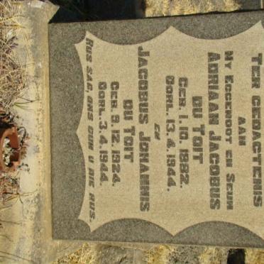 TOIT Adriaan Jacobus, du 1882-1944 :: TOIT Jacobus Johannes, du 1924-1944